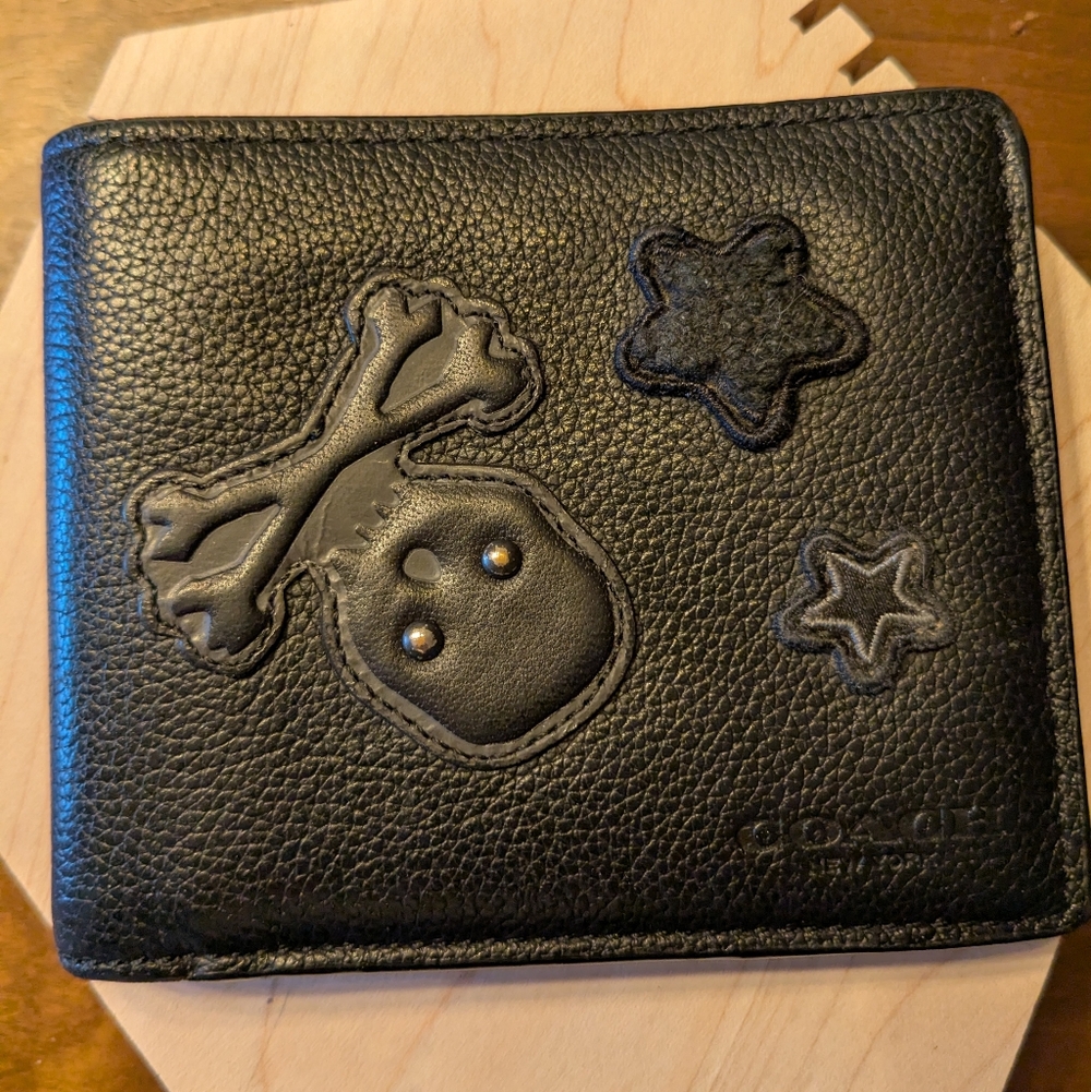 Coach Black Leather Varsity Patches Wallet - Picture 4 of 13